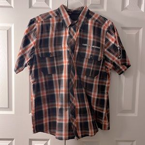 Mens Harley Davidson short sleeve button down shirt